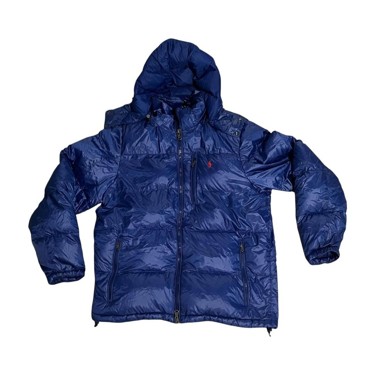 P0 Polo Ralph Lauren Men's Blue and Navy Jacket - Image 1
