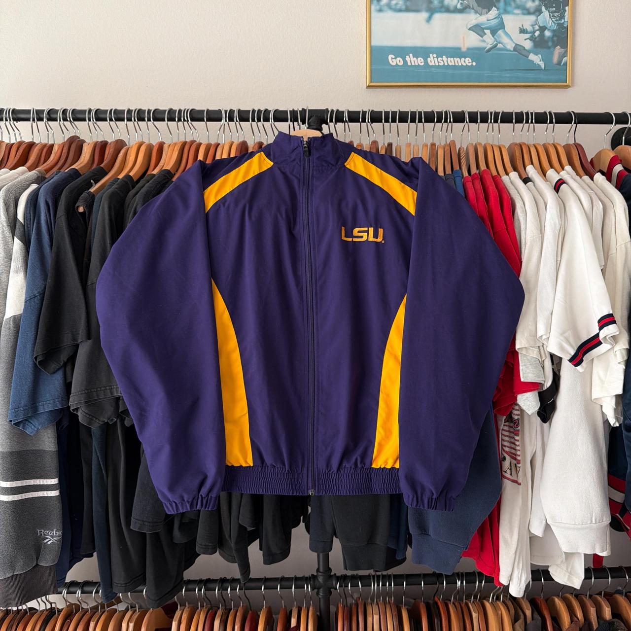 P0 Russell Athletic Men's Purple and Yellow Jacket - Image 1