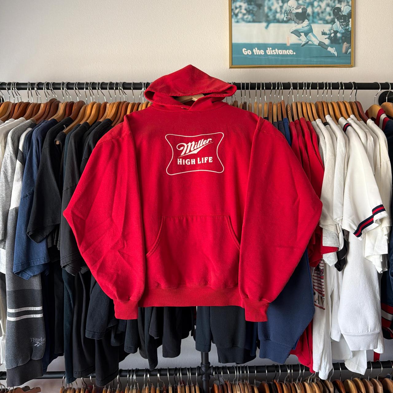 P0 Jerzees Men's Red and White Hoodie - Image 1