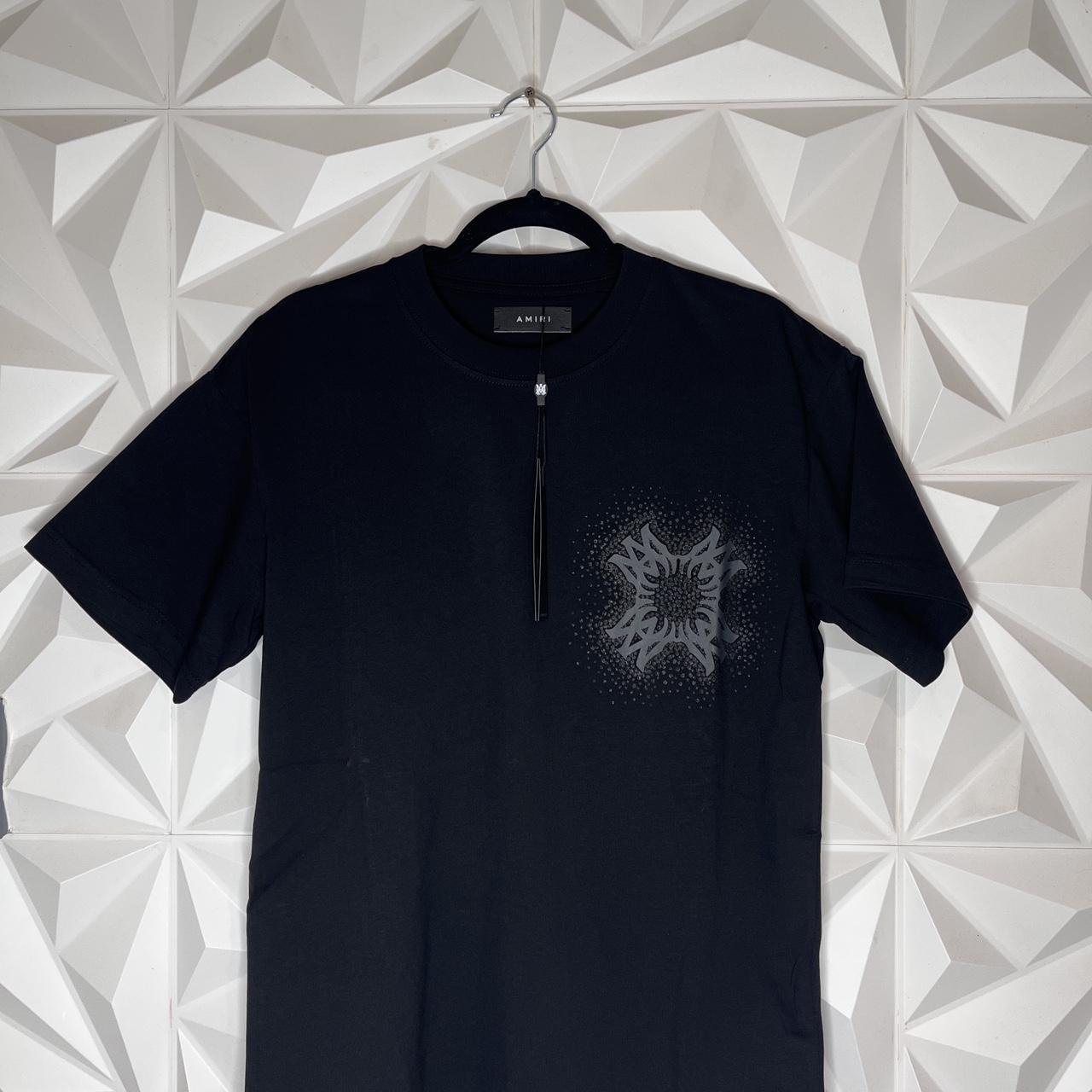 P0 Amiri Men's Black and Navy T-shirt - Image 1