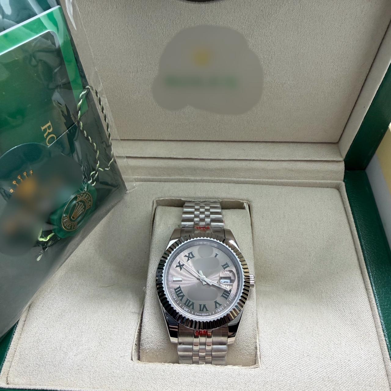 P0 Men's Silver and Grey Watch - Image 1